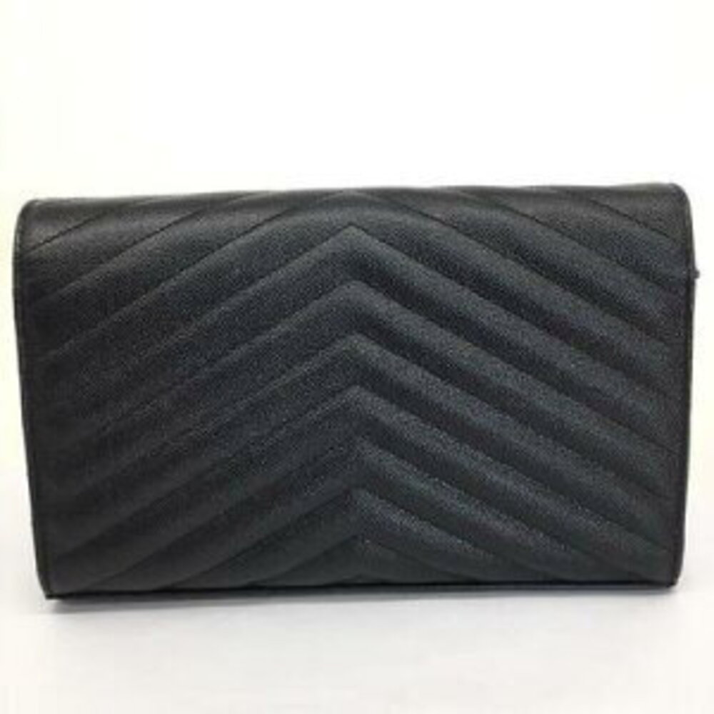 SAINT LAURENT Chain Shoulder Bag Black Leather - Picture 2 of 15